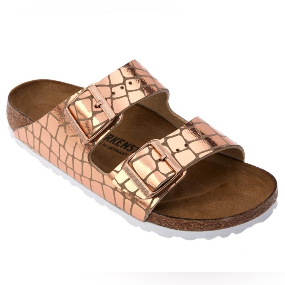 *SOLD* Birkenstock Arizona Gator Gleam Sandals - Size 38